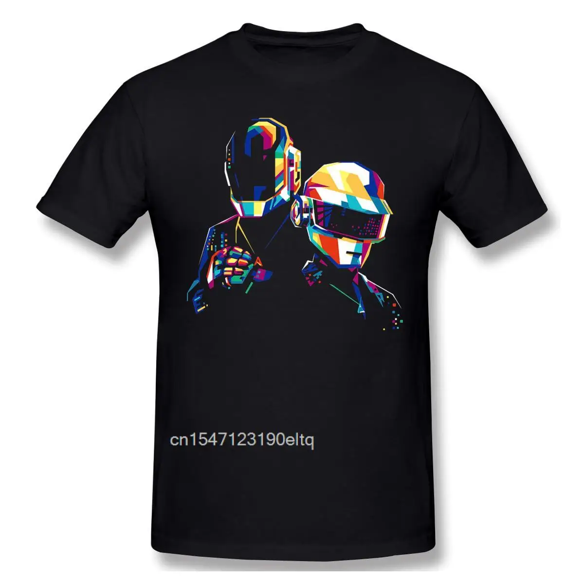 

Daft Punk Colorful T Shirt Big Size Cotton Short Sleeve Custom Men T Shirt
