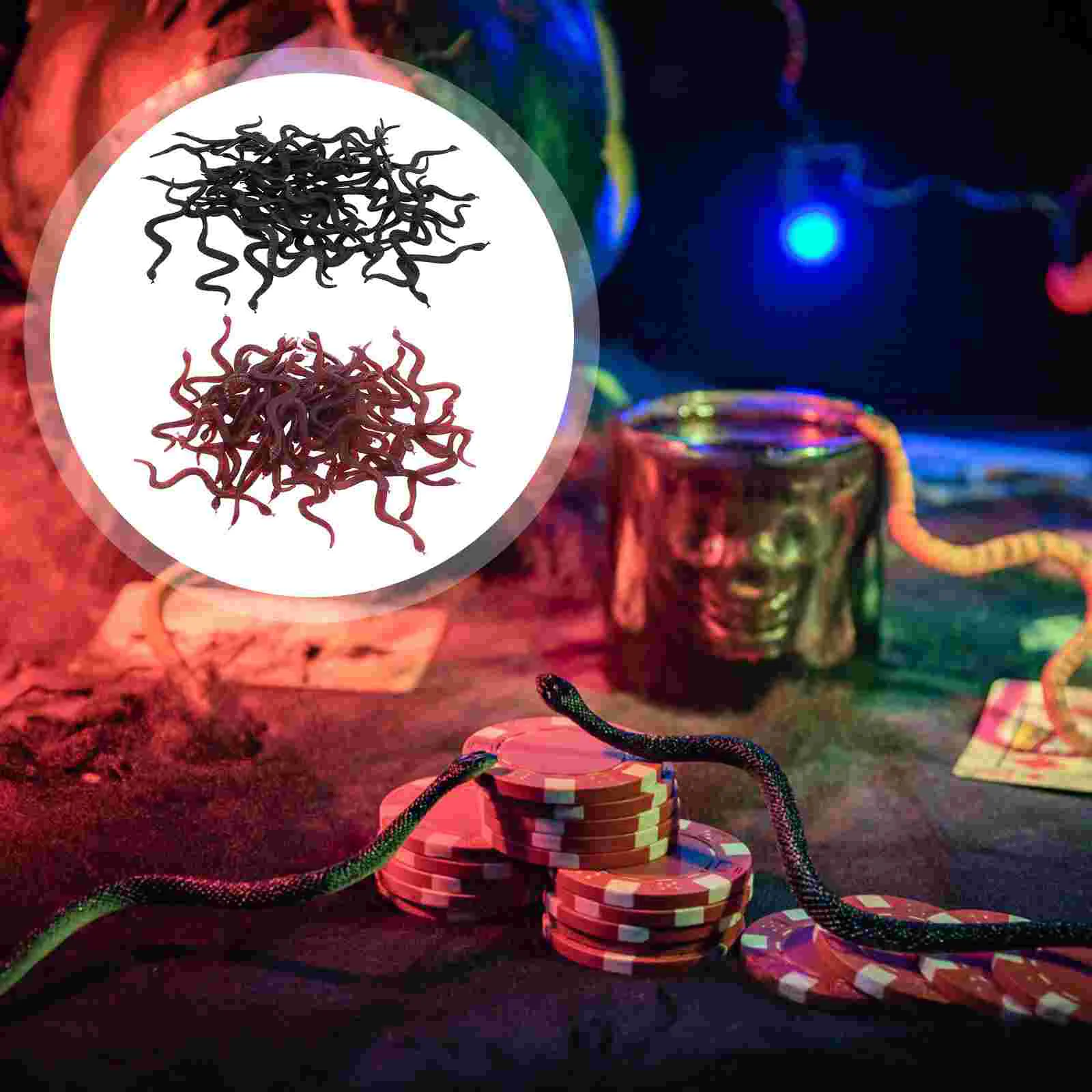 100 шт. искусственная змея Хэллоуин шутка игрушки розыгрыш оптом поддельные змеи