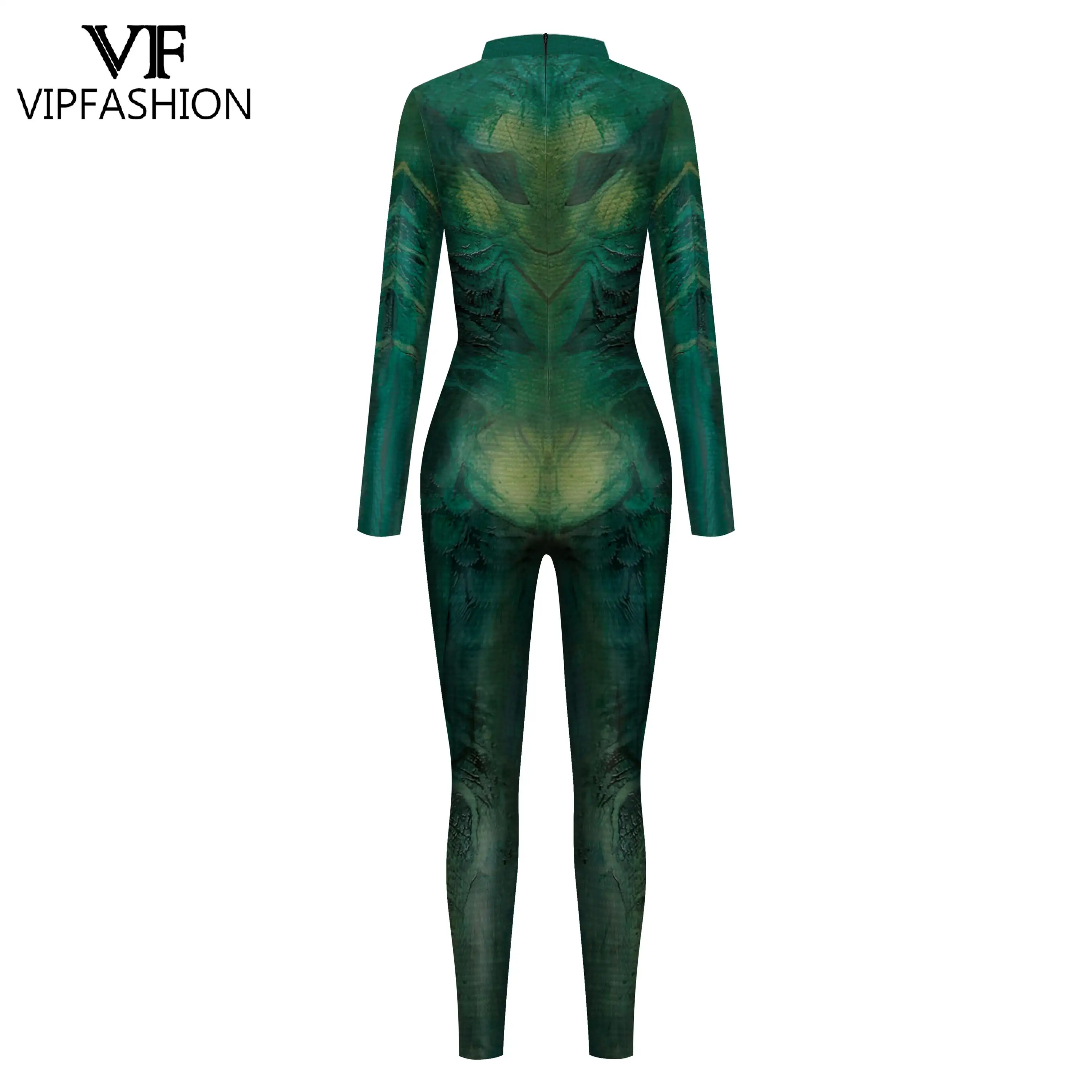 VIP FASHION Funny Animal Snake Tiger Fox Pattern Printed Pet Zentai Suits Halloween Party Carnival Costumes For Women Bodysuits