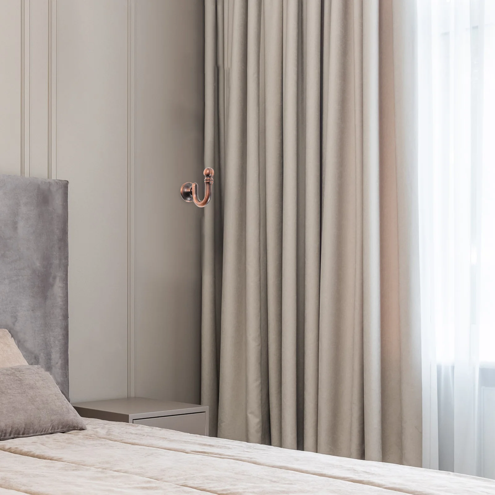 

4Pcs Curtain Tieback Hooks Heavy Duty Metal Ball End Tie Back Hooks Curtain Hold Back Hooks