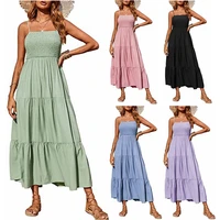 women lang skirts 2022 fashion festival clothing evening party style solid summer popularity tulle long dress pleated streetwear