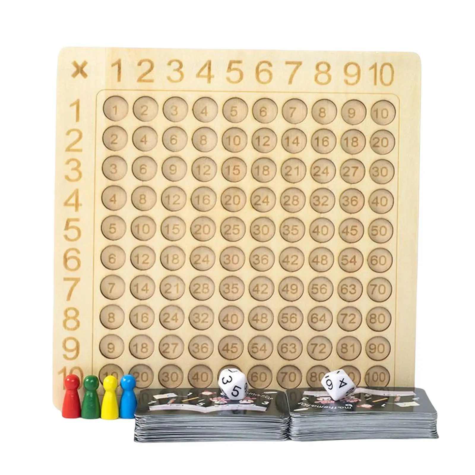 

Wooden 99 Multiplication Table Math Board Game Preschool Puzzle Counting Toy Educational Montessori Toys for Girls Boys Kids