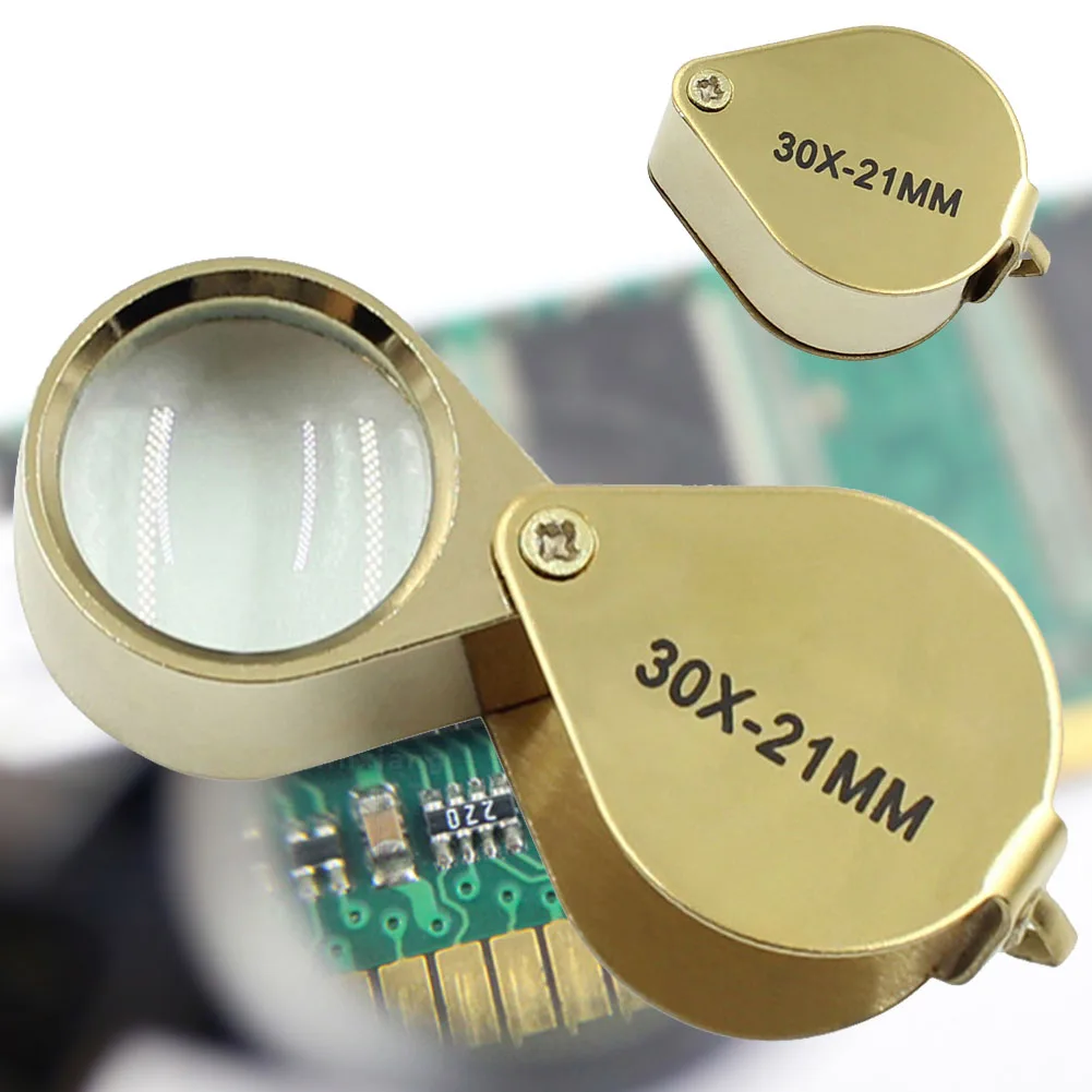 

Loupe Jewelry Mirror Magnifying Glass Optical Lenses Portable Metal Eye Magnification Folding Practical Crafts Magnifier