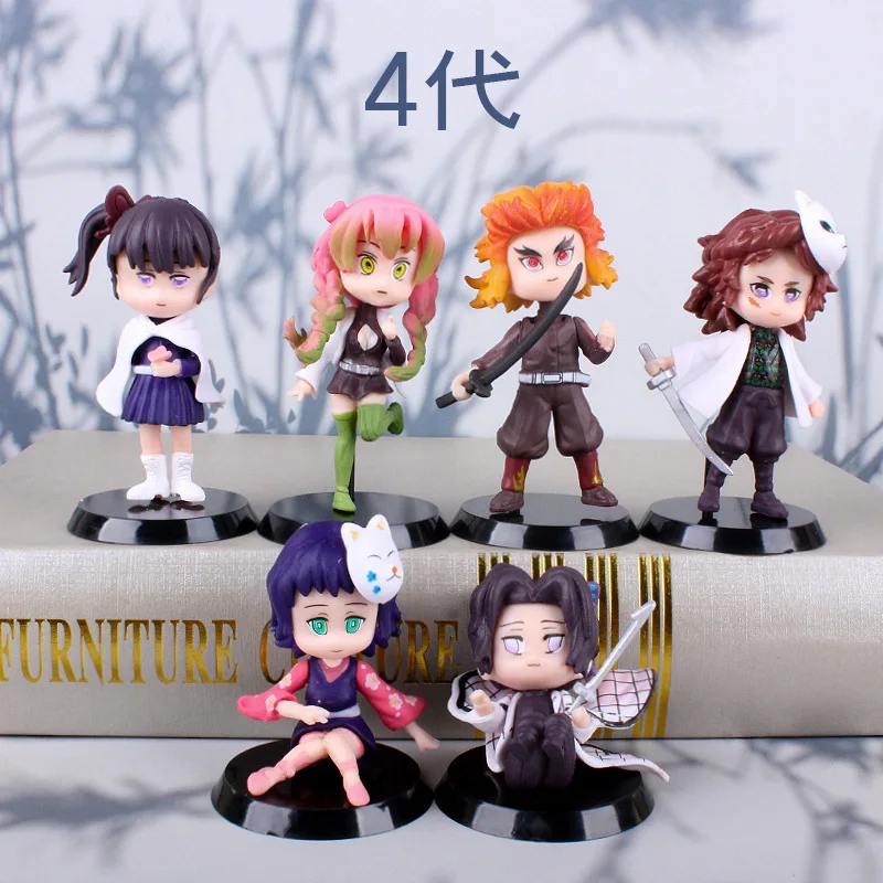 

6 шт. 7 см Фигурки рассекающих демонов Tsuyuri Kanawo Kochou Shinobu Rengoku Kyoujurou Kanroji Mitsuri Sabito аниме игрушки подарки