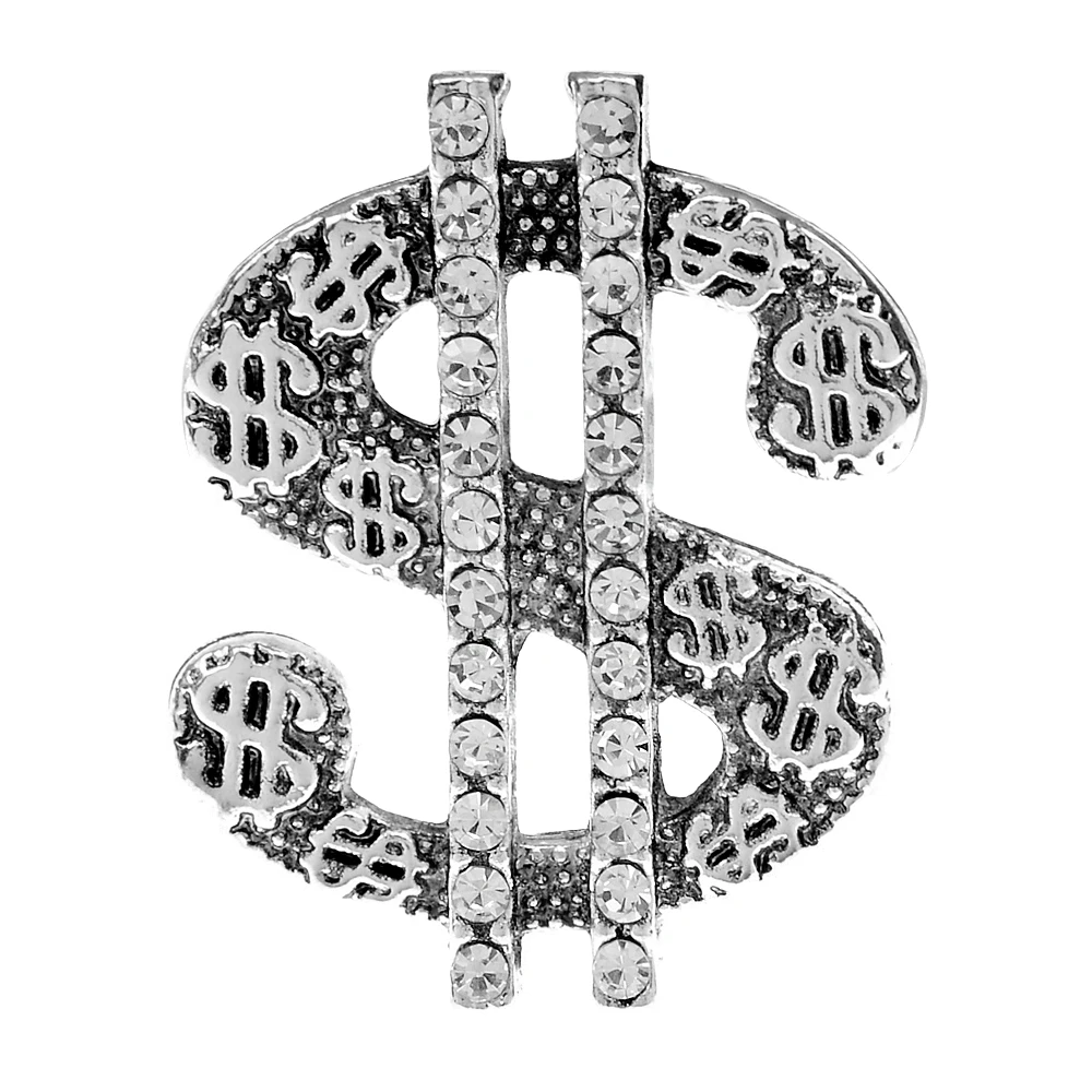 

Стразы Винтажная брошь в форме доллара в Форме Знака пальто 2 цвета в наличии для женщин и мужчин