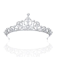 cubic zirconia pearls tiara for weddingcrystal princess tiaras diadem for girlpromparty head jewelry ht21017