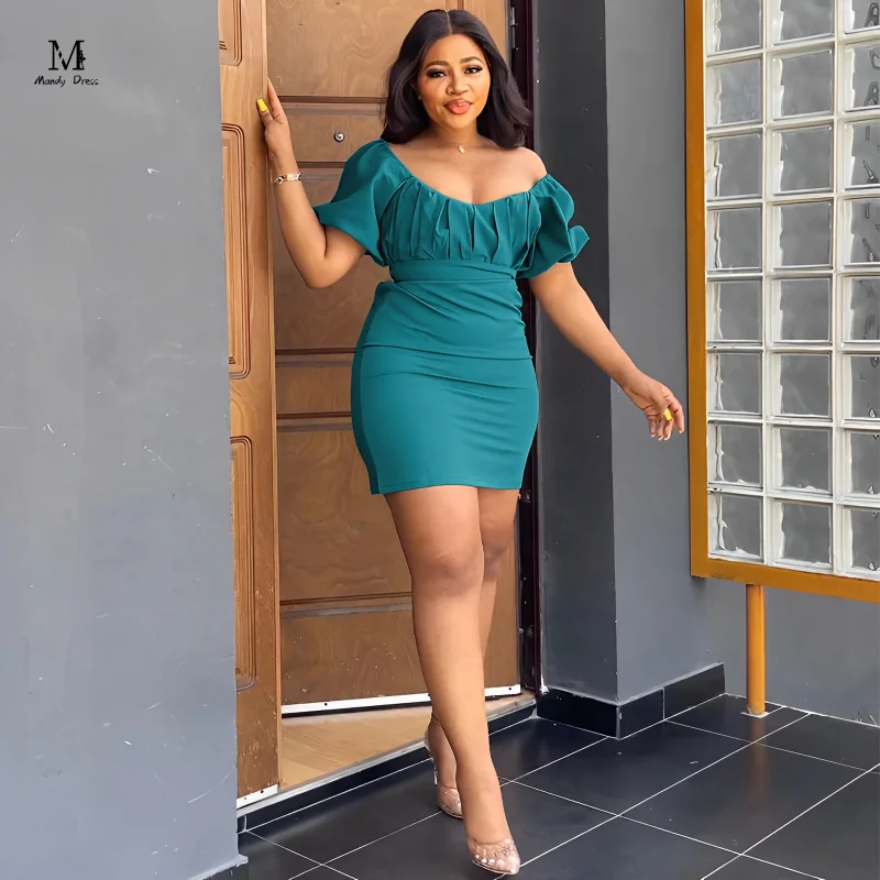 

Sexy Backless Dress for Women Summer Short Sleeve Lace-up Bodycon Slim Gown Designer Elegant Mini Dresses 2023