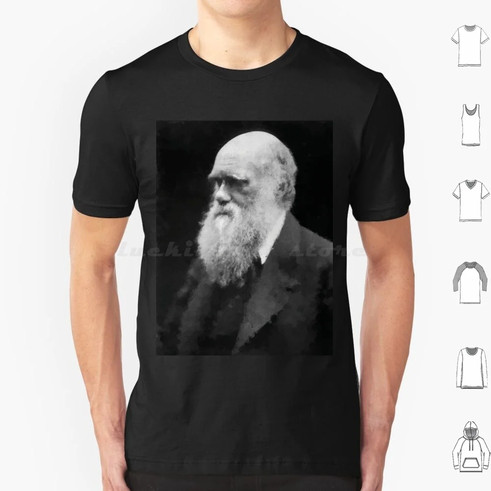 

Футболка с рисунком Дарвина, иллюстрации, 6xl, хлопковая крутая футболка, научная эволюция, Дарвин, биология, забавный естественный выбор, уче...
