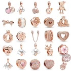 Бусины-подвески из серебра 100% пробы под розовое золото