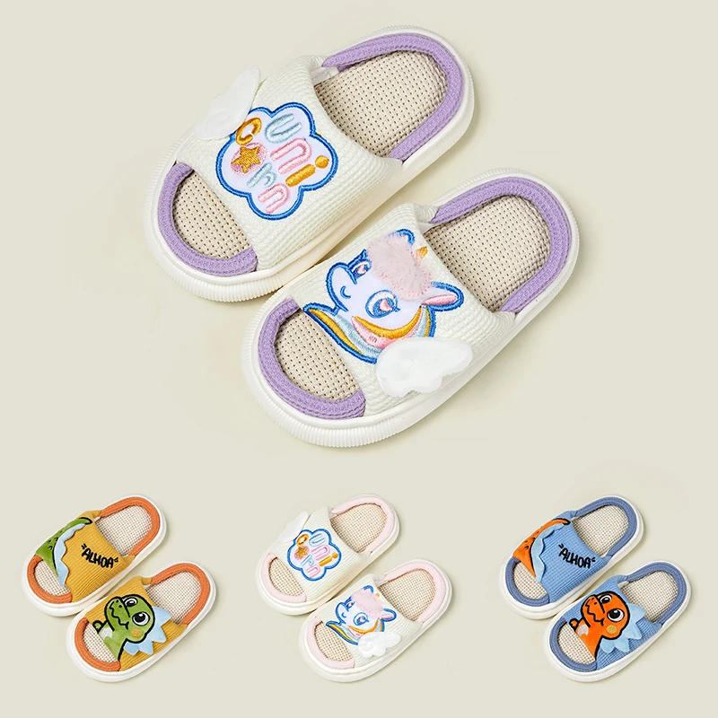 

Тапочки детские Нескользящие, х/б, с мультяшным единорогом