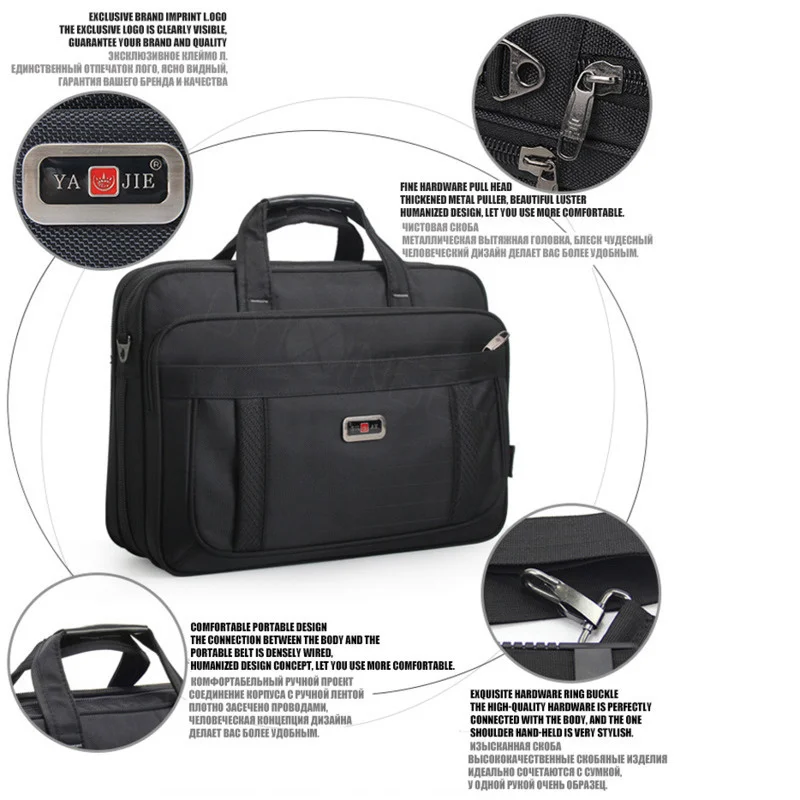 classic men laptop handbags male business shoulder bag office bags gentleman 15 6 computer handbag high quality durable oxford free global shipping