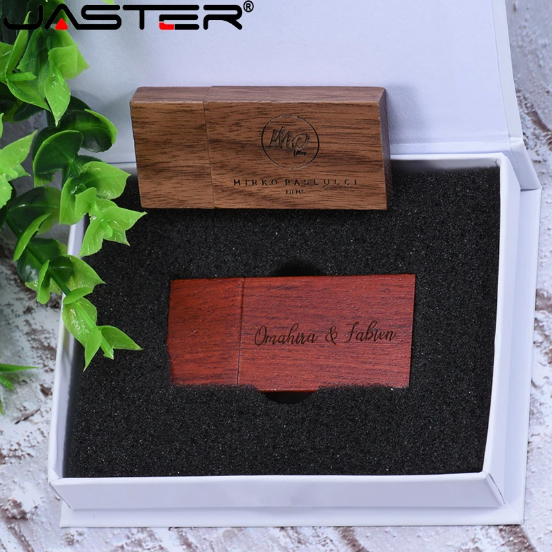 

JASTER New Box with Wood Style 2.0 Flash Drive 8GB 16GB 32GB 64GB 32GB Fashion Trend Memory Stick Flash Drive Wedding Gift