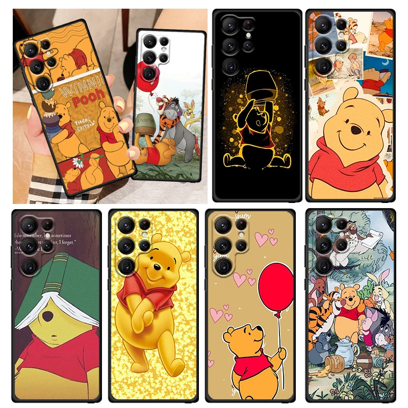 

Disney Winnie the Pooh Phone Case For Samsung Galaxy S22 S21 S20 FE S10 S10E S9 S8 Plus Ultra Pro Lite S7 Edge Black FUndas