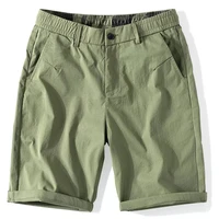 casual green short men summer shorts fashion casual solid color short pants summer knee length pants male