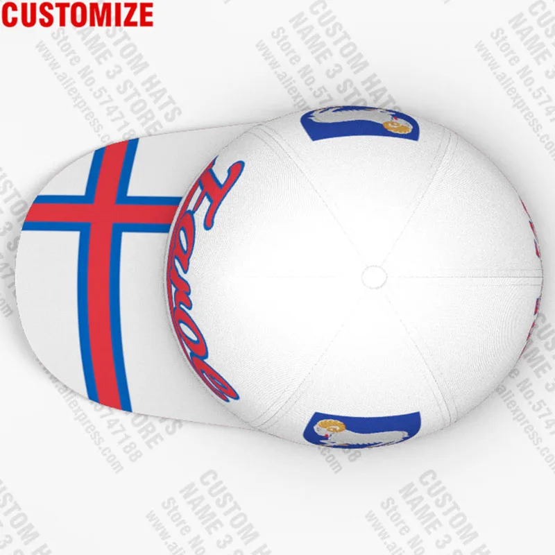 Faroe Islands Faro Baseball Caps 3d Custom Name Team Logo Fr Fishing Hats Fro Country Travel Danish Nation Denmark Flag Headgear |