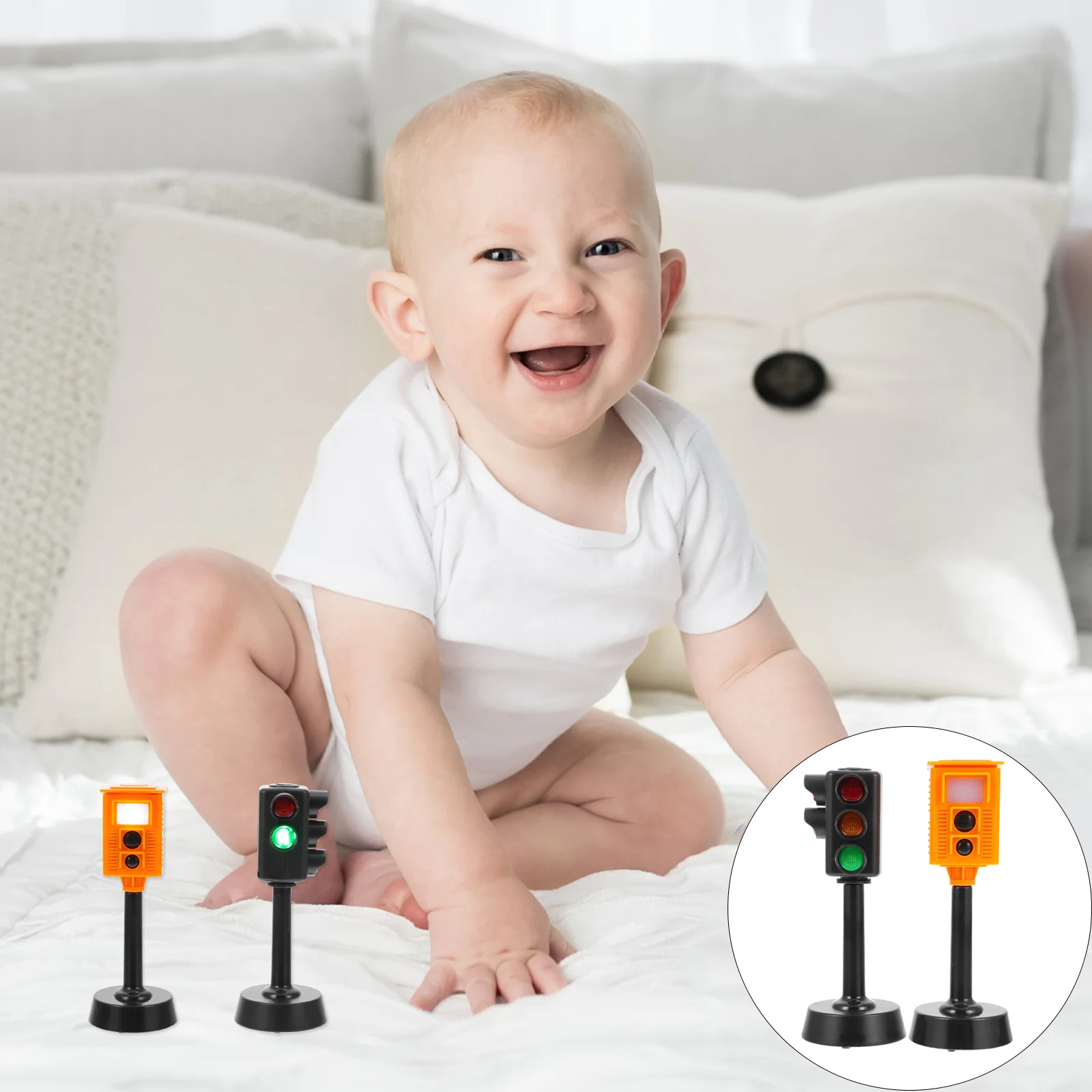 2 шт. игрушка-светофор для раннего образования детская мини-модель пластиковые