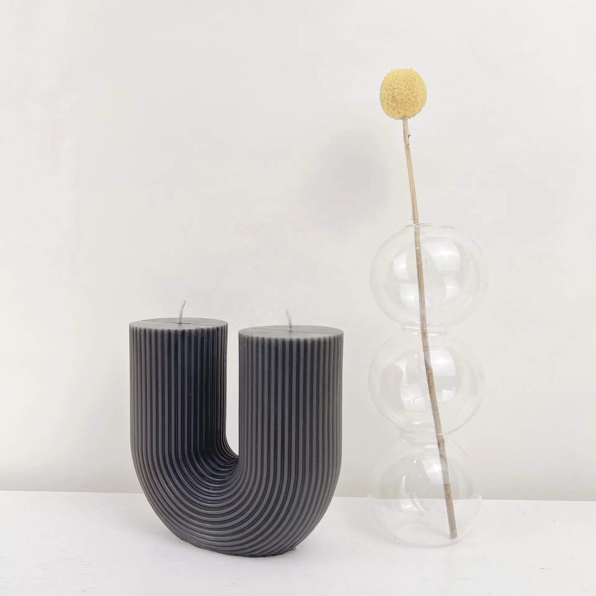 Оптовая продажа домашняя декоративная свеча U-образные геометрические