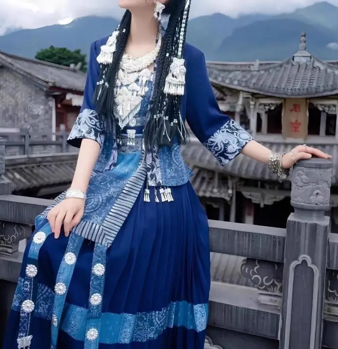 Женская длинная юбка в китайском стиле