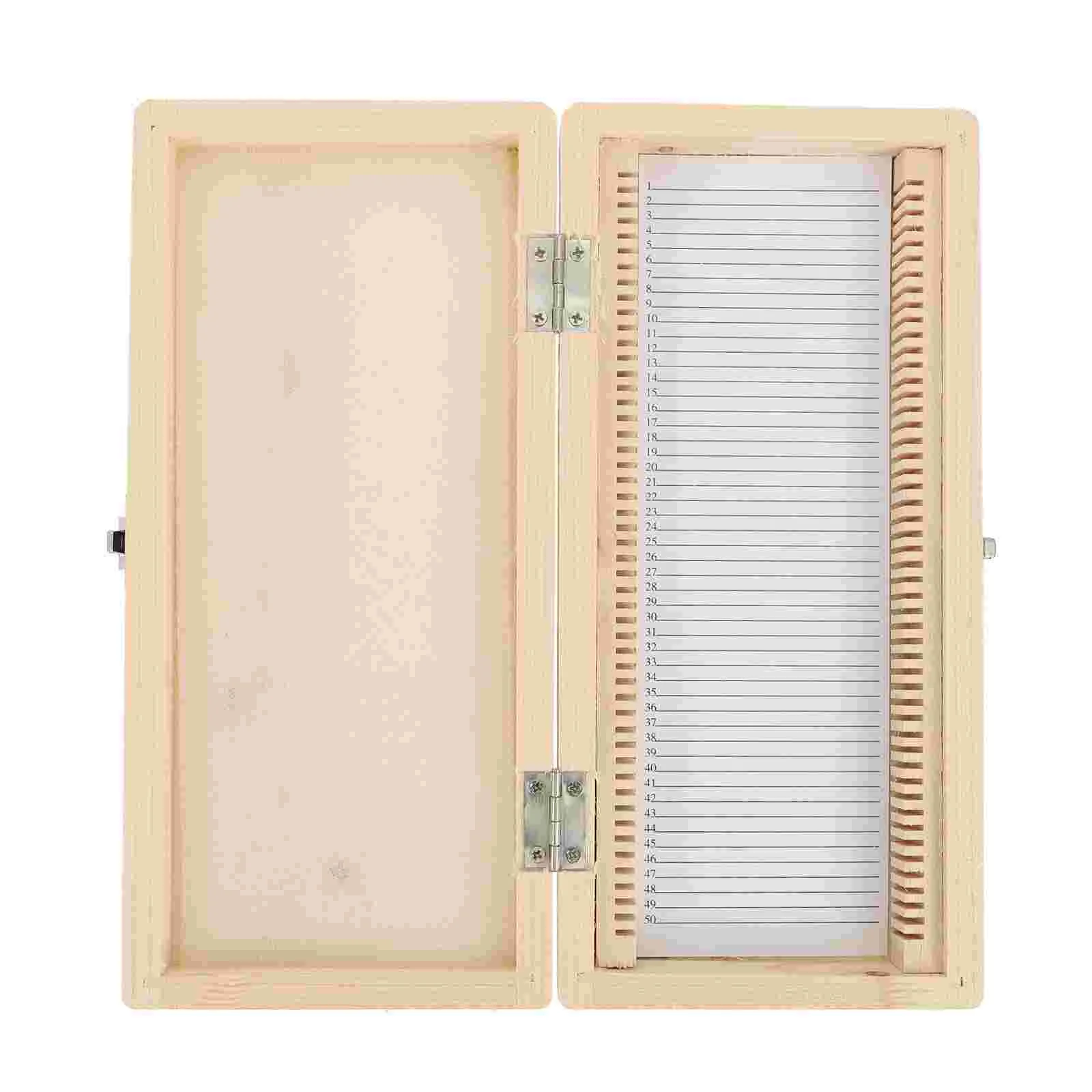 

Slide Box Microscope Storage Holder Wood Container Terrarium Glass Containers Rail