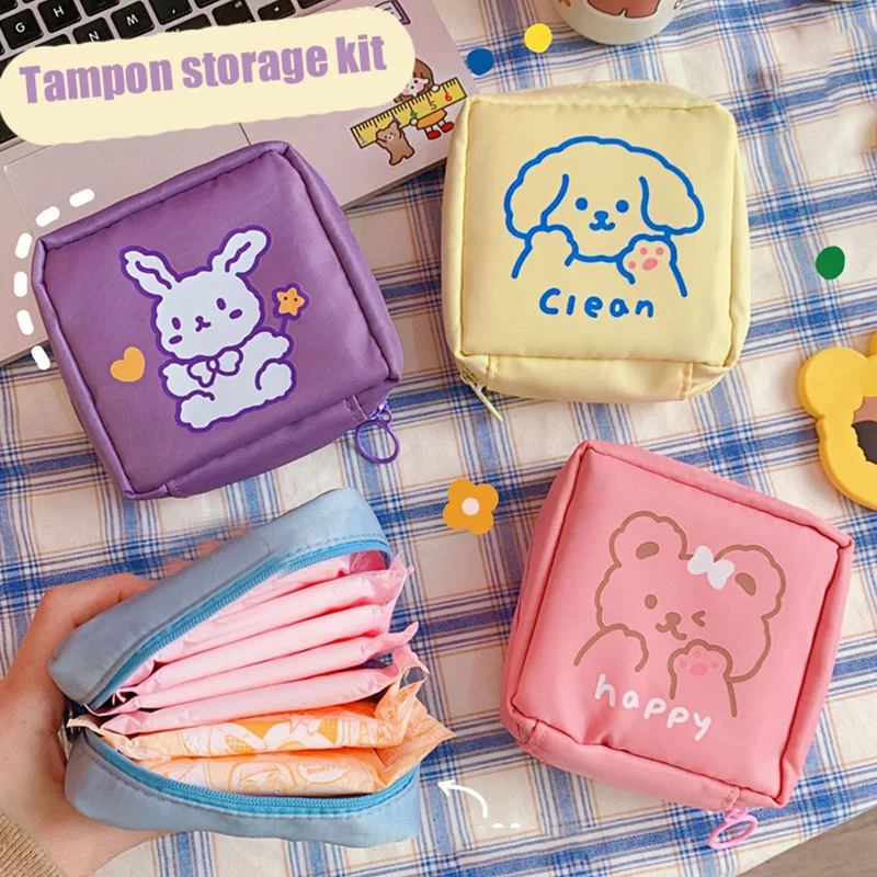 

Women Portable Sanitary Napkin Storage Bag Fashion Credit Card Holder Pouch Napkin Towel Cosmetics Cotton Coin Purse Organizer