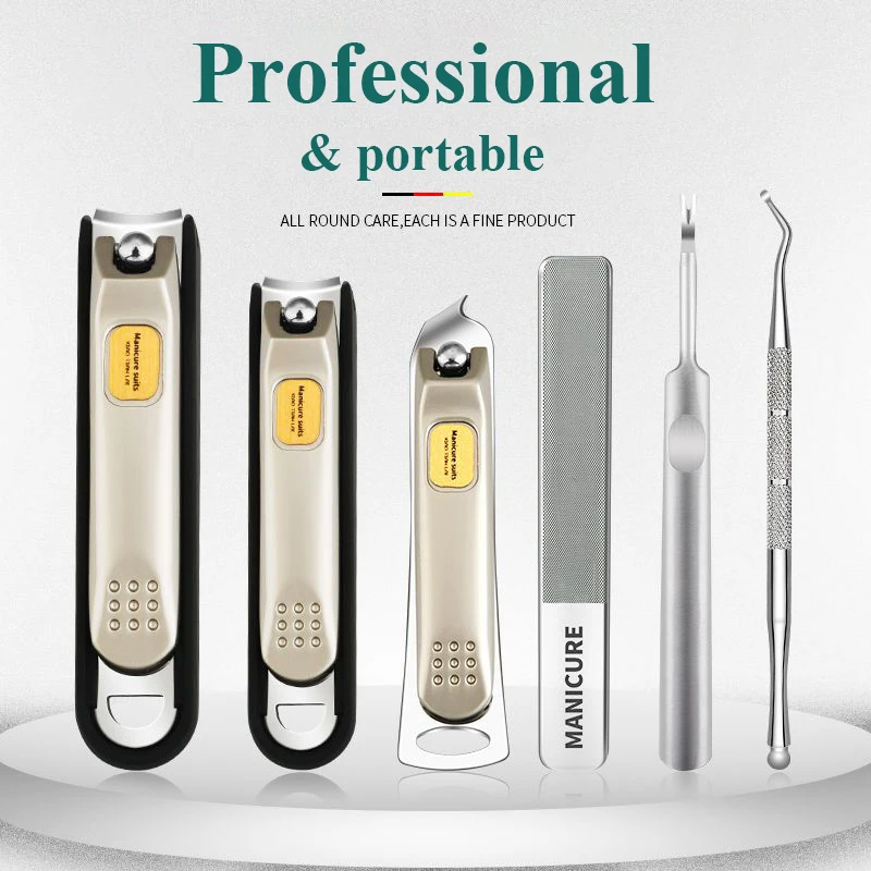 High-quality Portable Manicure Set Pedicure kit Nail Clippers Tool Travel Grooming Case Gift Box Nail Scissors set