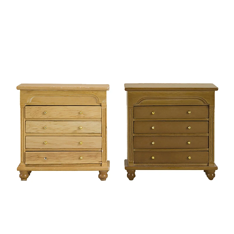 

1pc 1/12 Dollhouse Mini Wooden Furniture Cabinet Model Dolls House Sideboard Cupboard Dollhouse Decoration Accessories