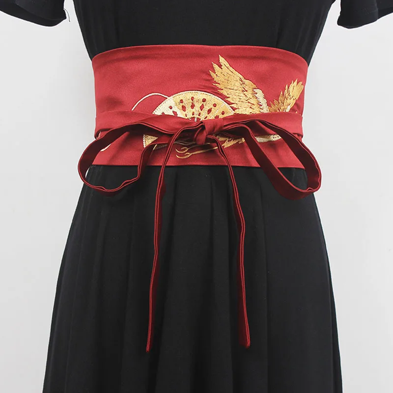 

SeeBeautiful Chinese Style Simple Bandage Embroidery Waist Seal Wide Belts Women Spring 2022 Summer New Fashion Tide Q209