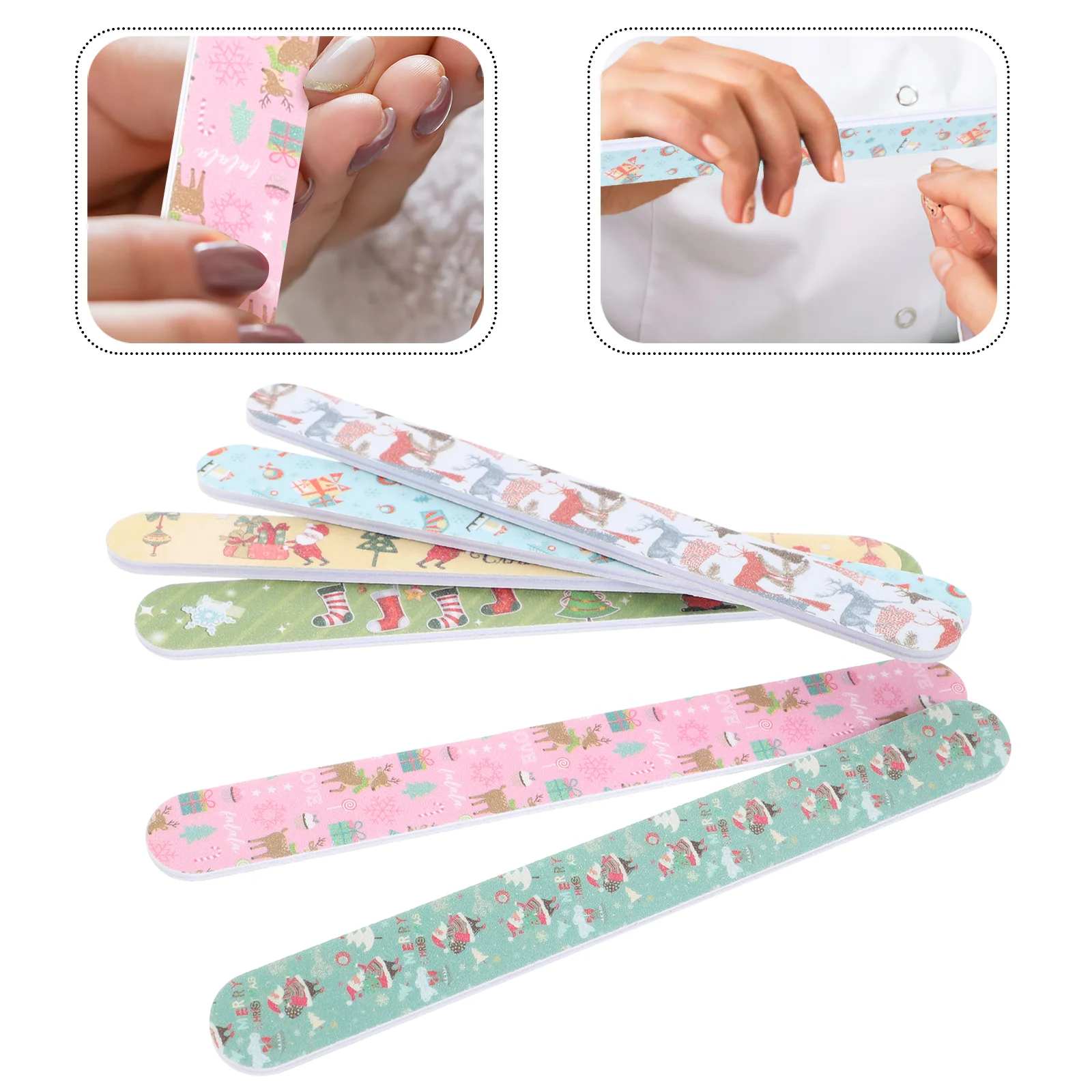 

Xmas Nail Files Colorful Nail Files and Buffers Manicure File Set Double Sided Nail File Christmas