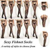 fishnet tights sexy pantyhose hollow jacquard pants erotic lingerie crotch free leggings garter lace stocking