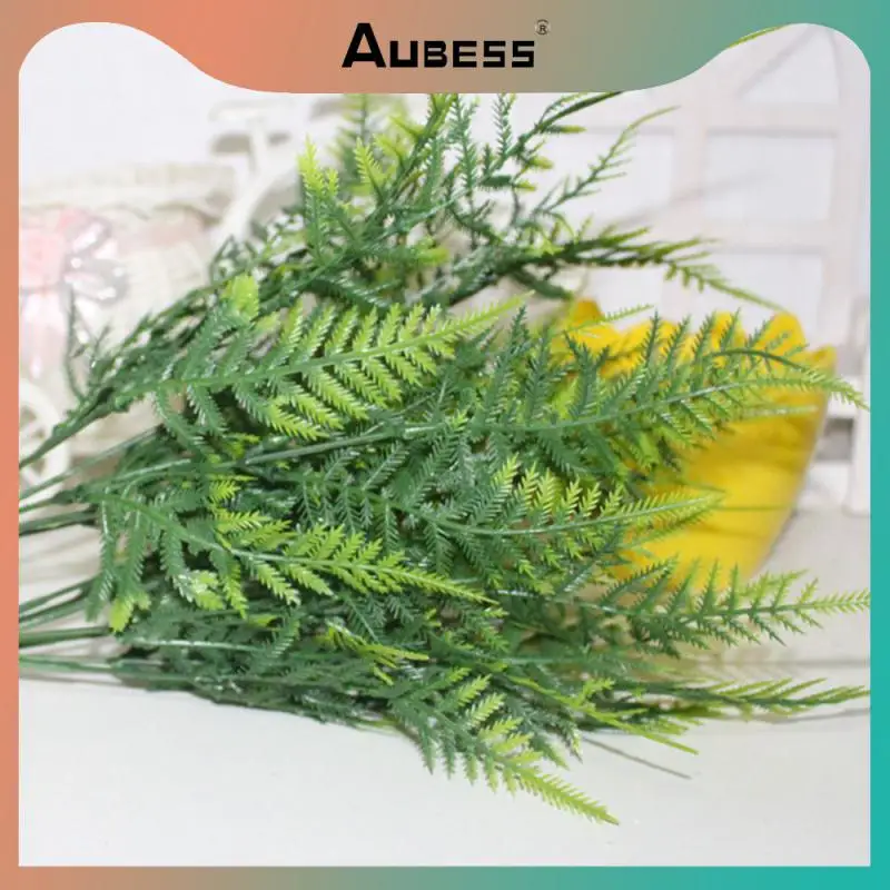 

7 Stems Artificial Asparagus Home Office High Quality Plastic Green Plastic Decorative Window Box Table Decors Fern Bush Plants