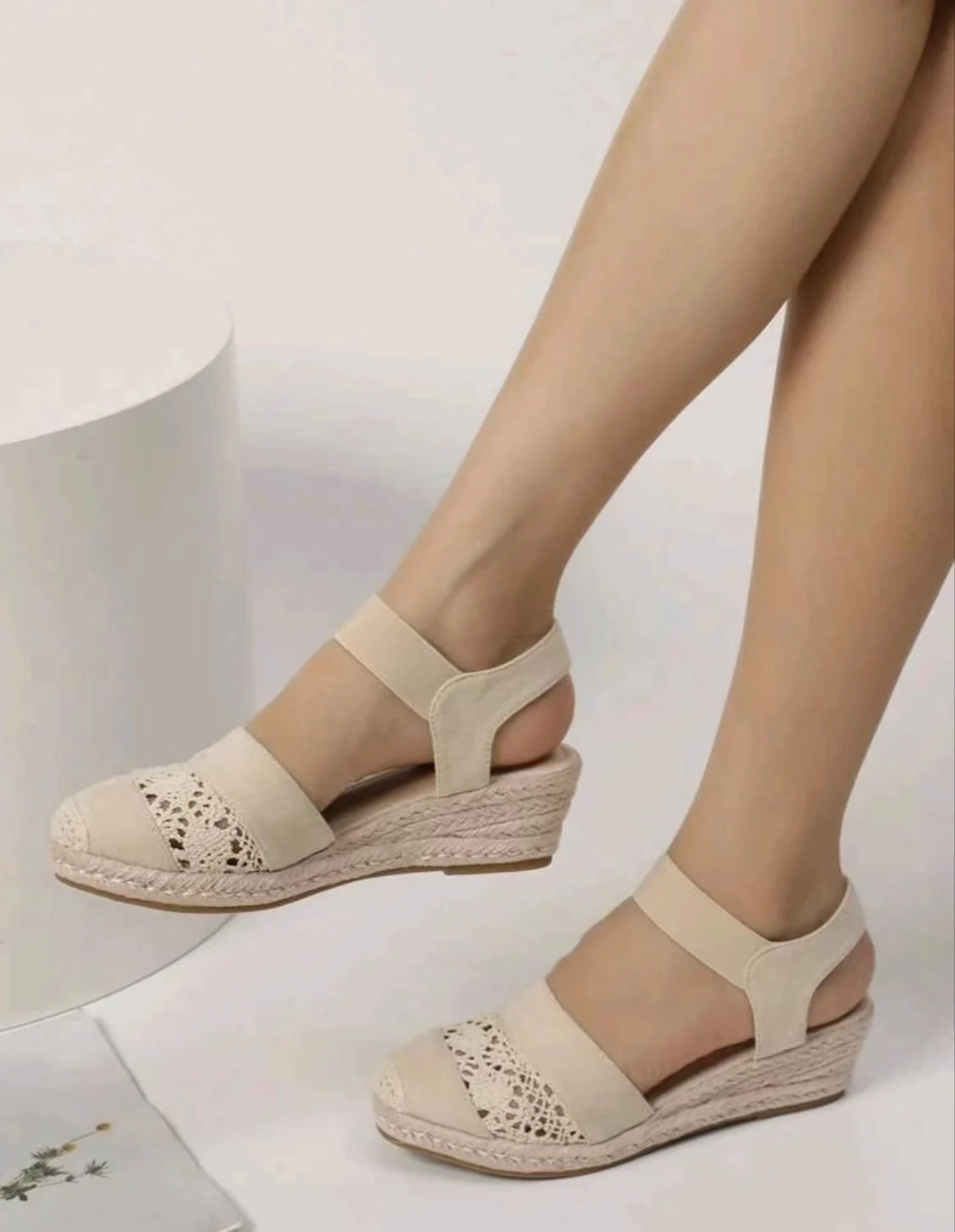 Women's Wedge Heel Espadrilles Sandals, Lightweight & Comfy Closed Toe Slingback Shoes, Slip On Summer