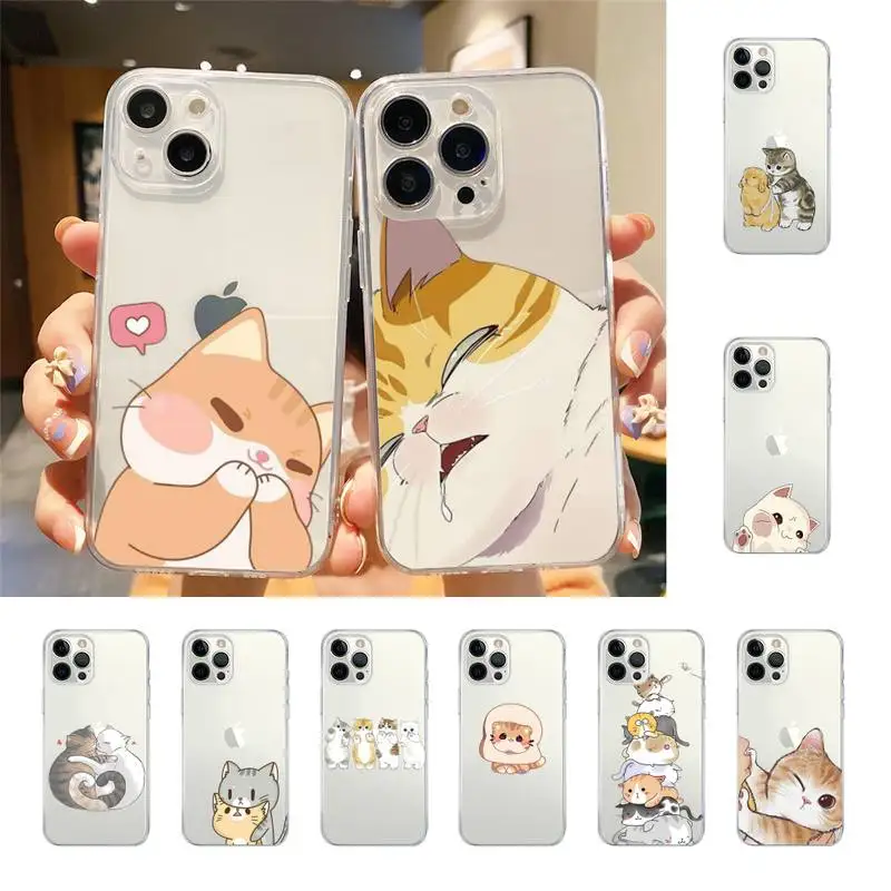 

Cartoon Cat Phone Case For Iphone 7 8 Plus X Xr Xs 11 12 13 Se2020 Mini 14 Promax Case