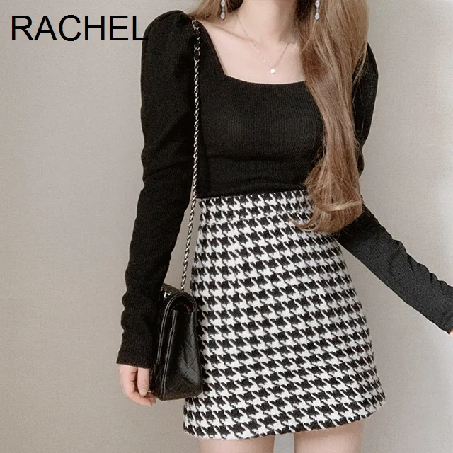 

Женская футболка в Корейском стиле, шикарная футболка с простым рукавом и длинным рукавом, Женская Облегающая рубашка, топ, модная рубашка с...