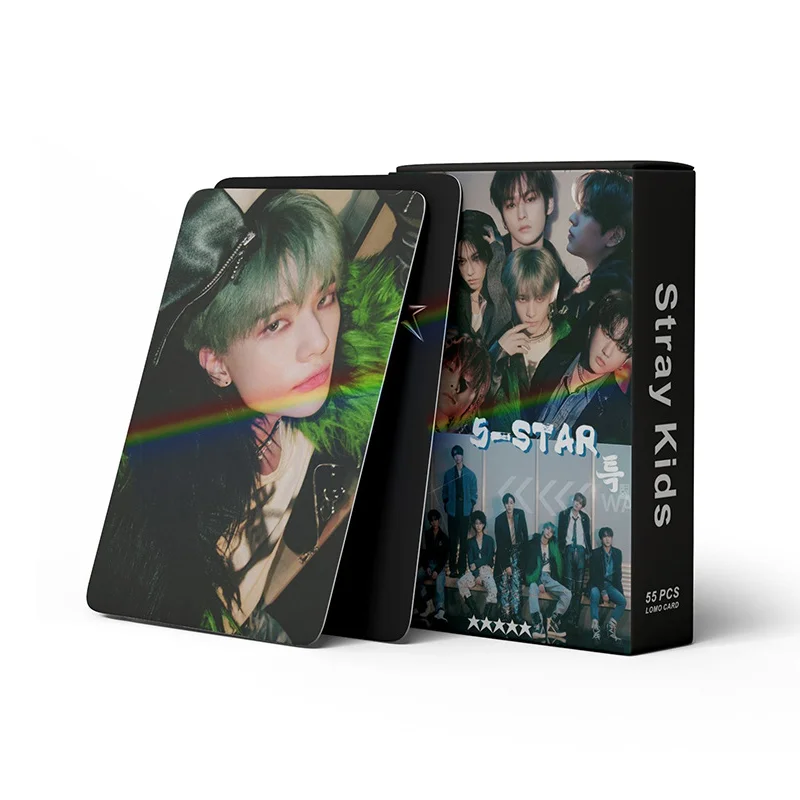 

55pcs/Set KPOP STRAY KIDS Album 5-STAR Laser Lomo Card High Quality HD Double Side Print Photo Cards FELIX HAN HYUNJIN Fans Gift