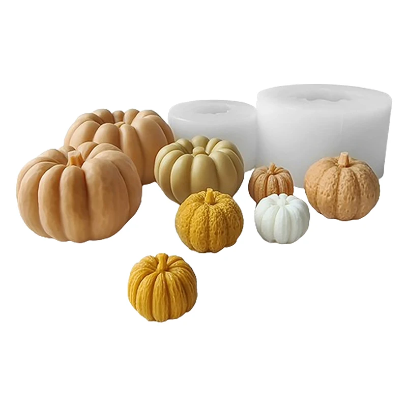 Силиконовая форма в виде головы тыквы для свечей сделай сам Хэллоуин ужасная