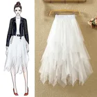Женская кружевная юбка-пачка с цветочной вышивкой