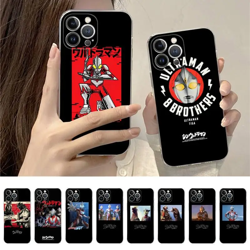 

BANDAI Anime Ultraman Phone Case for iPhone 11 12 13 mini pro XS MAX 8 7 6 6S Plus X 5S SE 2020 XR cover