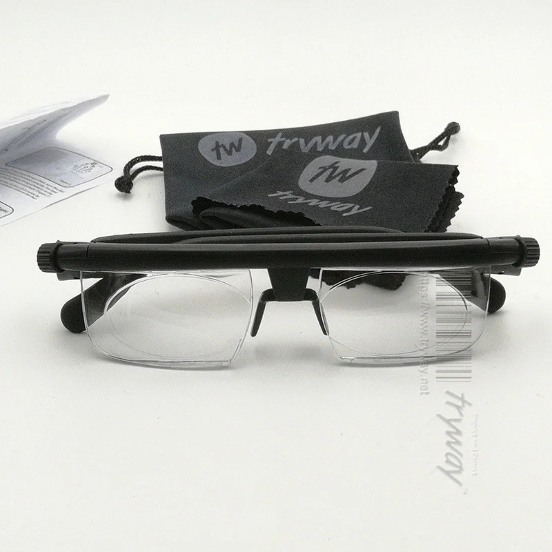 

Adjustable Strength Glasses Lens Eyewear DISTANCE Reading Glasses Focus for -6D To +3D Variable Lens Correction Myopia Glasses
