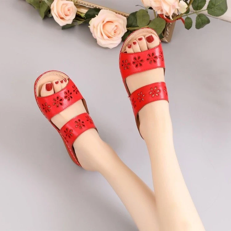 

Women Slippers Summer Fashion Flower wedge Beach Shoes Casual Thick Bottom Comfort Ladies Slippers Large Size Women shoes