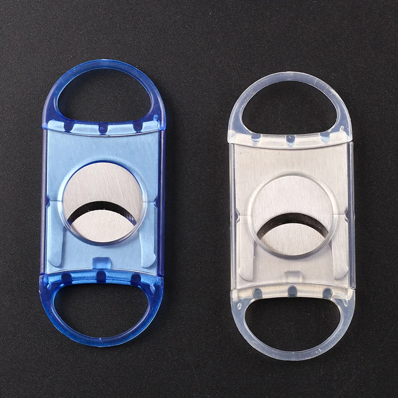 

Transparent plastic case cigar scissors cigar knife scissors stainless steel