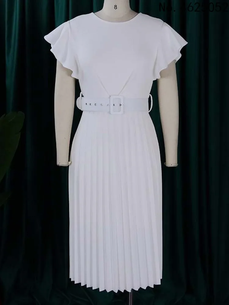 

Платье женское длинное Плиссированное в африканском стиле, пикантная одежда с расклешенным рукавом, вечернее элегантное, с поясом, лето 2022