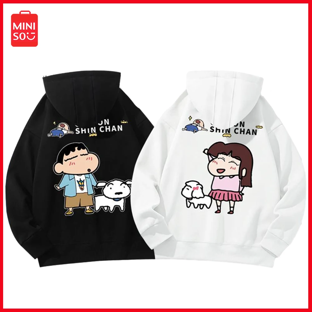 

Miniso Crayon Shin-Chan Cartoon Anime Korean Version Couple Long Sleeve Round Neck Pullover Autumn and Winter Versatile Hoodie
