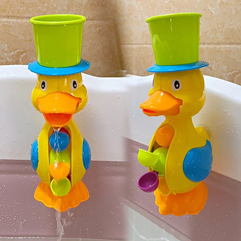 Kids Shower Bath Toys Cute Yellow Duck Waterwheel Elephant Toys Baby Faucet Bathing Water Spray Tool Dabbling Toy Baby Toys