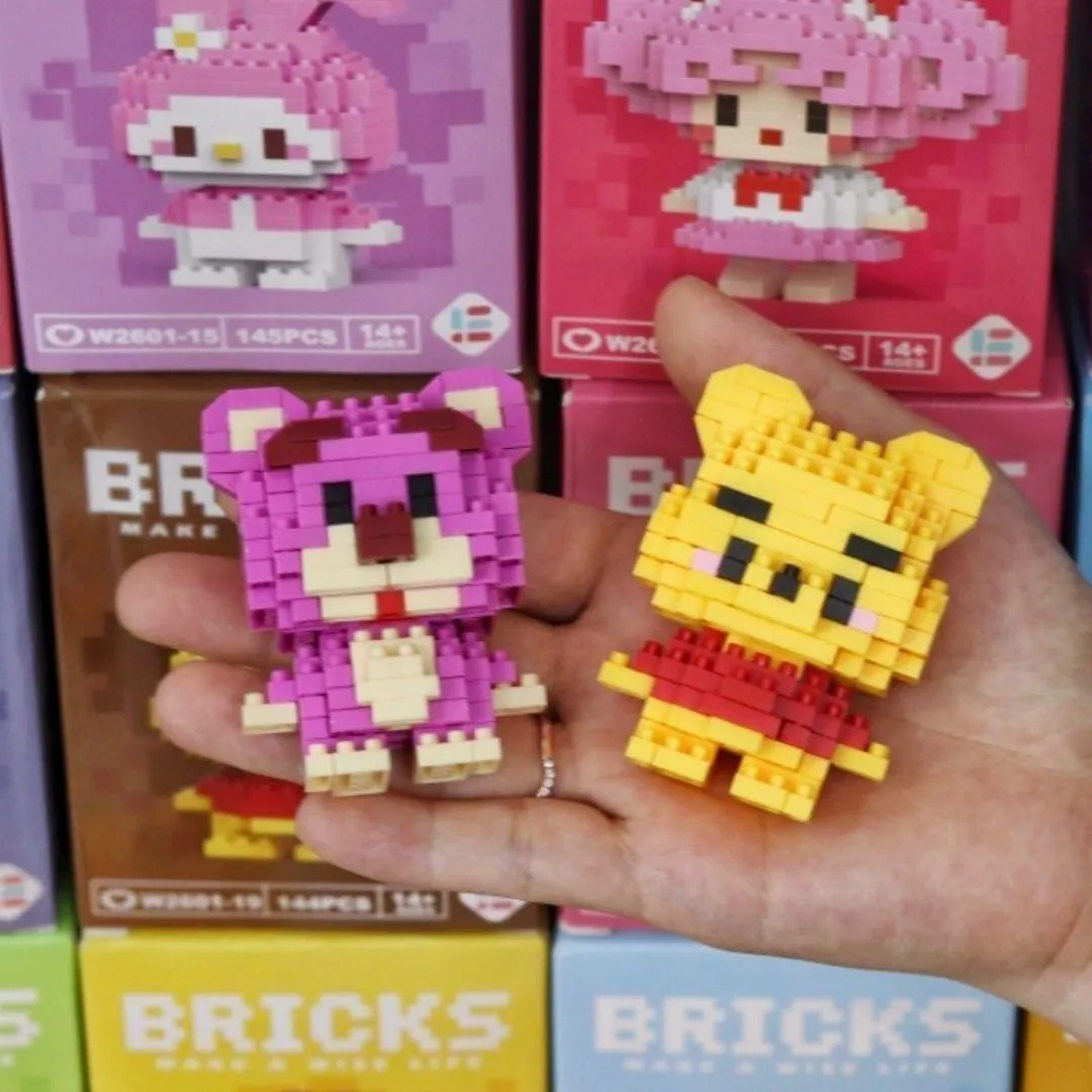 

Disney Stitch Building Blocks Anime Kawaii Cartoon mini Action Children's Figures Blocks Bricks Assemble DIY Toys Gift for Kids