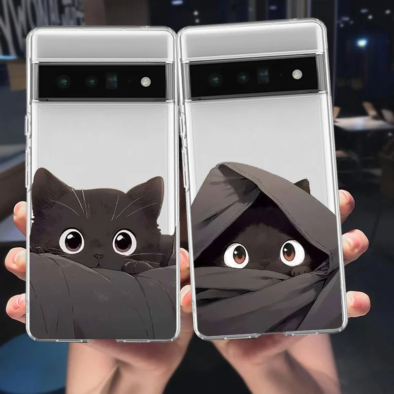 Милый мультяшный Кот пара телефонов планшетов Google Pixel 8Pro 6 6A чехол 7 Pro 7A 8 милые