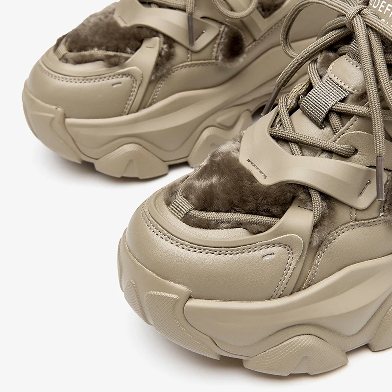 BeauToday/Женская обувь на массивном каблуке Однотонные теплые ветрозащитные