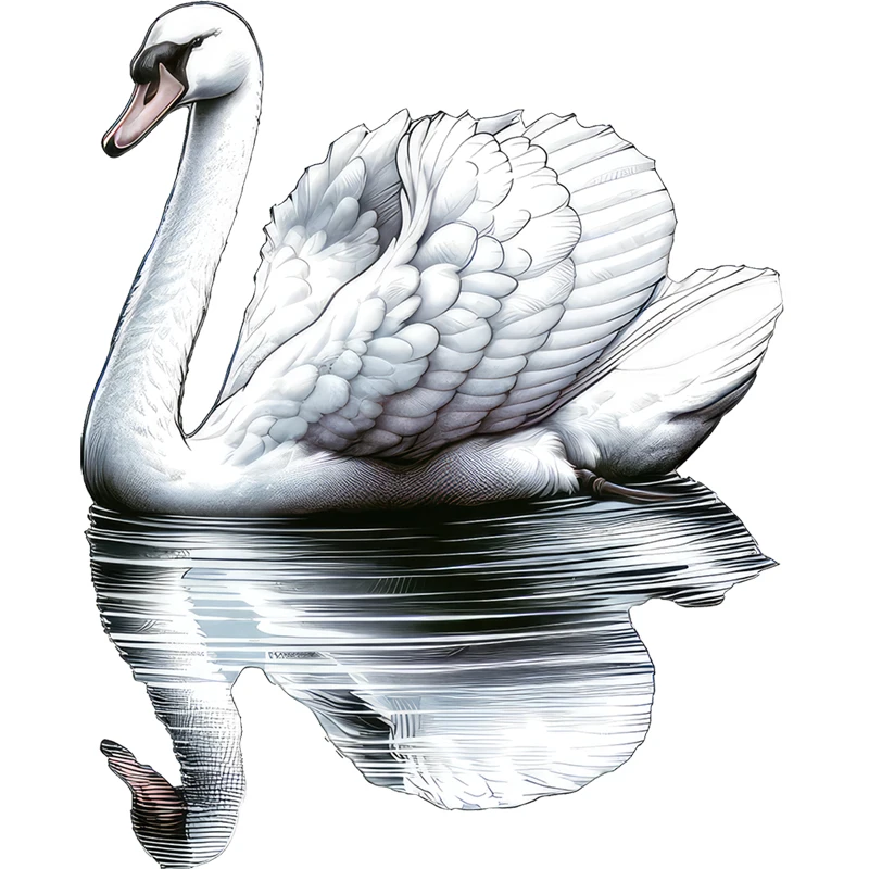 Самоклеящиеся наклейки на стену Лебедь в пруду