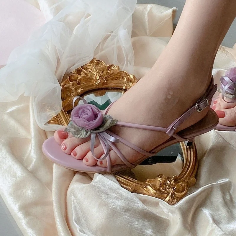 Новинка лета 2022 летние элегантные сандалии из двух частей с котятами и розовым
