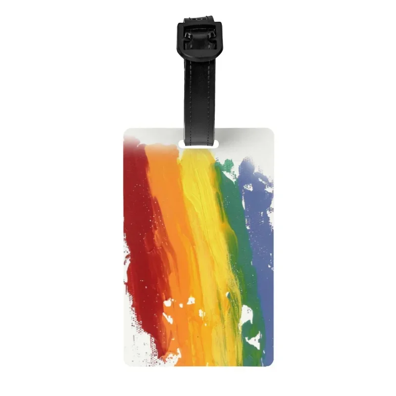 

LGBT Rainbow Luggage Tags for Suitcases Fashion Gay Pride Baggage Tags Privacy Cover Name ID Card