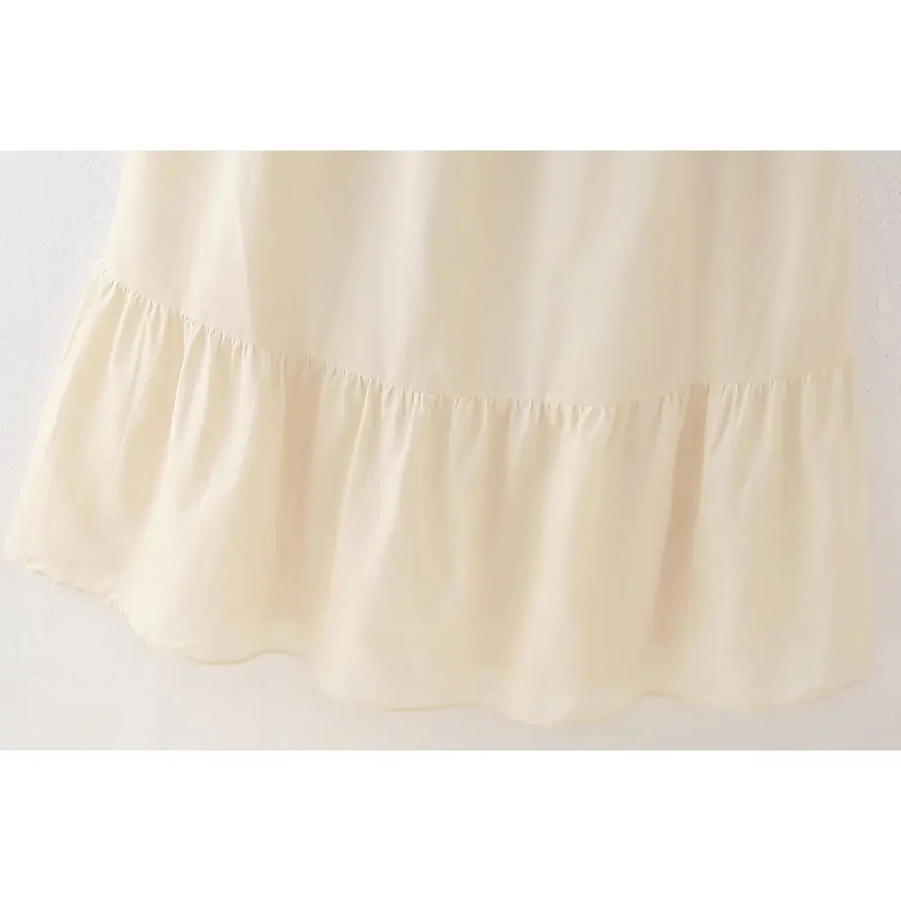 Женское модное бежевое платье-миди DUOPERI женское шикарное повседневное длинное